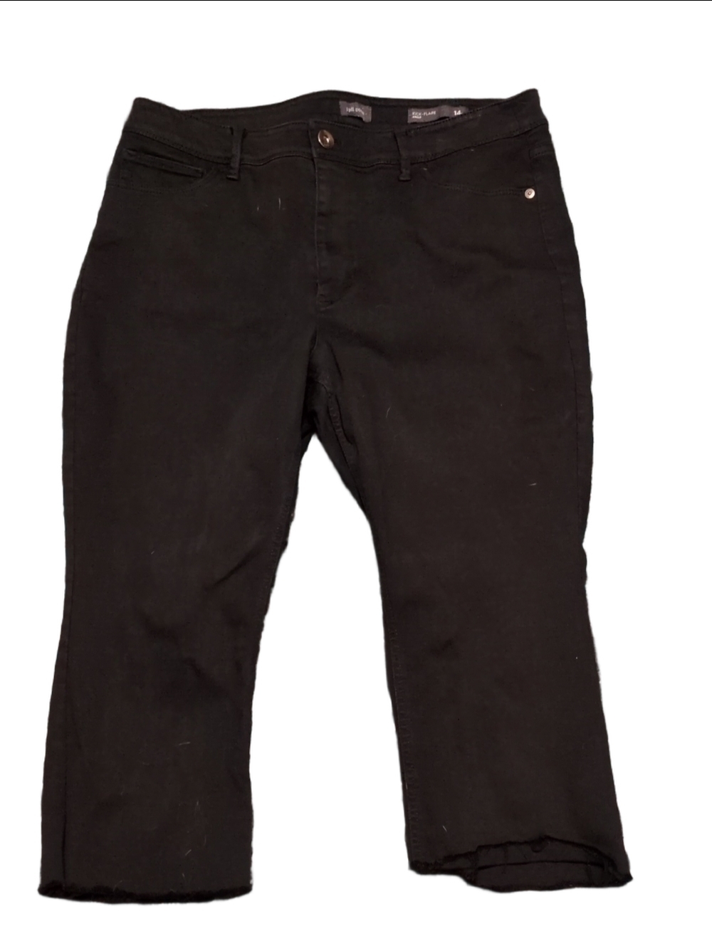 Jill Denim Black Kick Flare Ankle Jeans Size 14